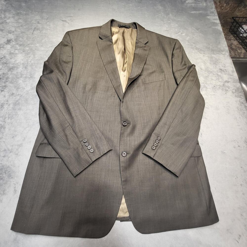 Lauren Ralph Lauren Suit Jacket Mens 50 L Gray Wool Long Notch Blazer